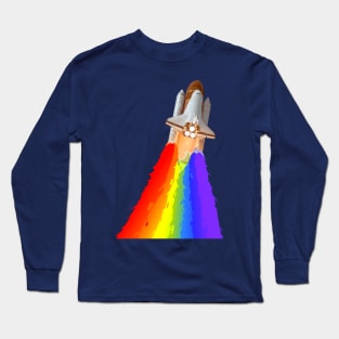 Rainbow Shuttle Launch Long Sleeve T-Shirt